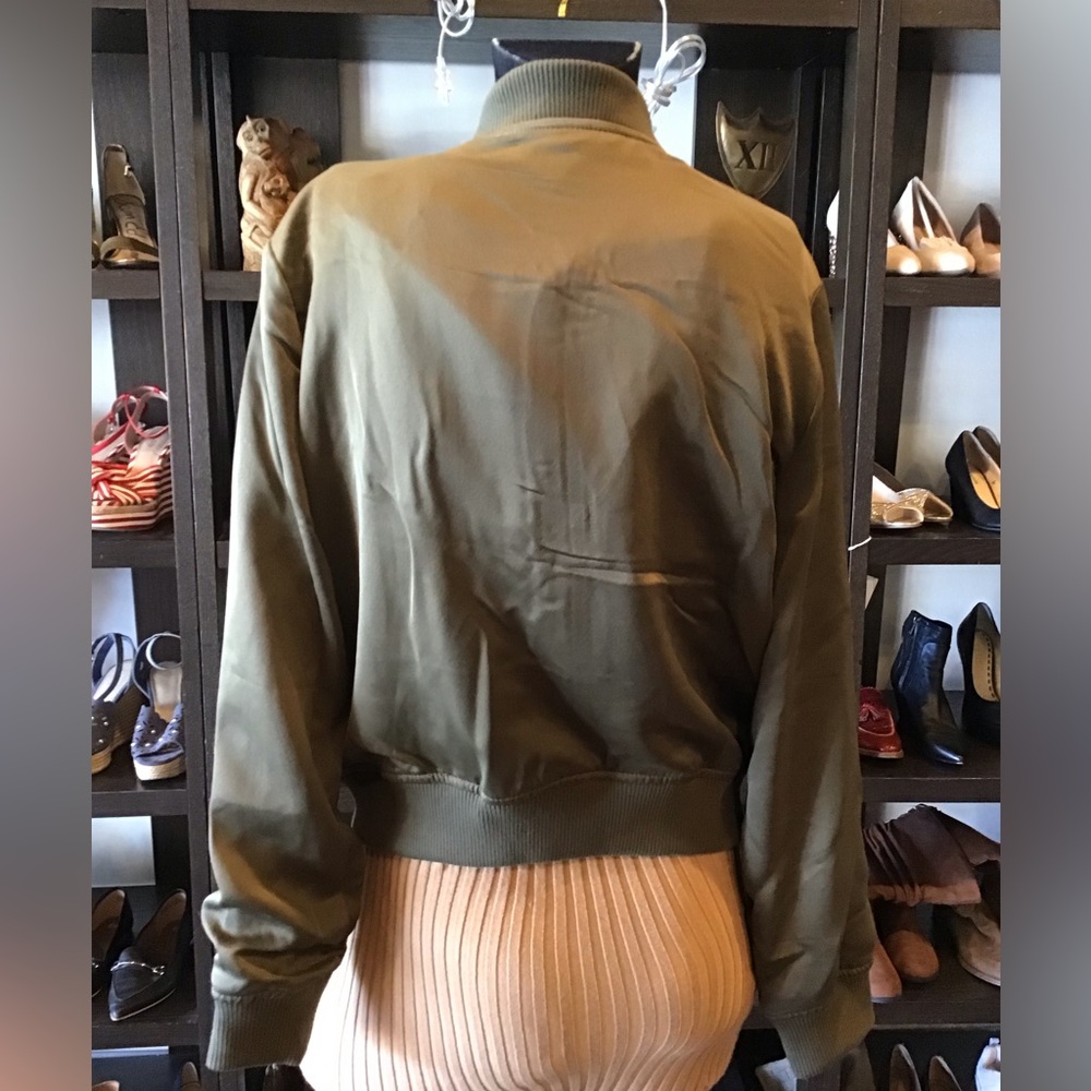 Banana republic Olive Green Bomber Jacket sz S - Picture 2 of 5